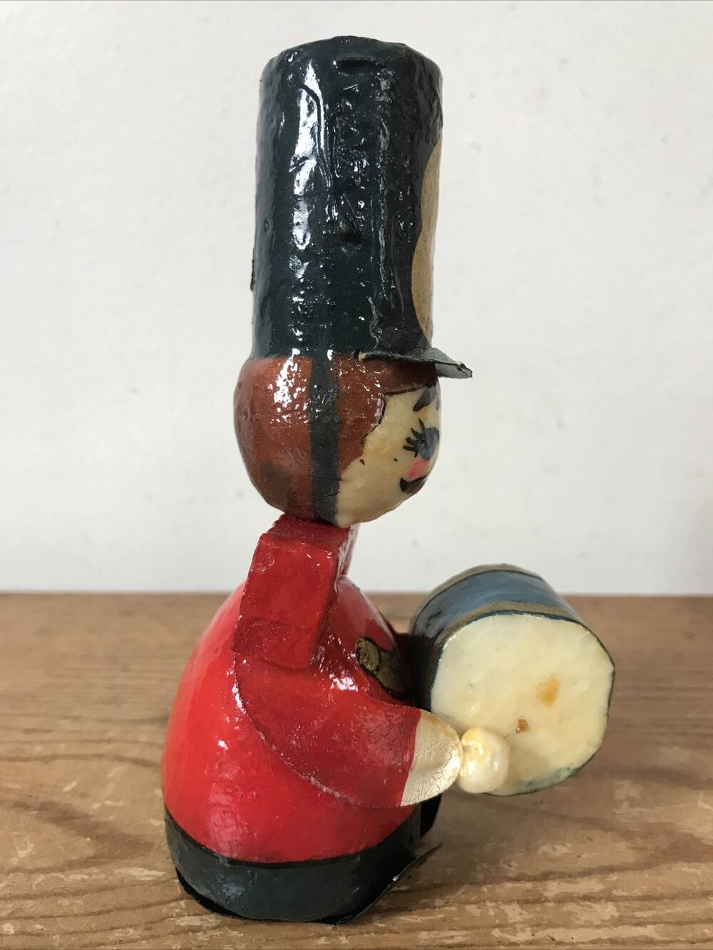 Vtg 70s 80s Painted Soldier Drummer Christmas Holiday Tree Figurine Ornament